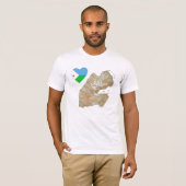 Djibouti Drapeau Coeur et carte T-shirt (Devant entier)