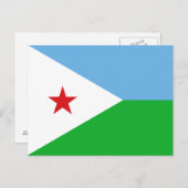 Djibouti Flag Briefkaart (Voorkant / Achterkant)