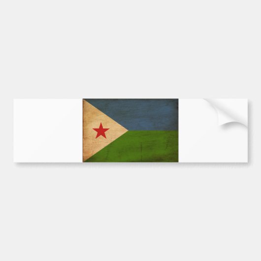 Djibouti Flag Bumpersticker (Voorkant)