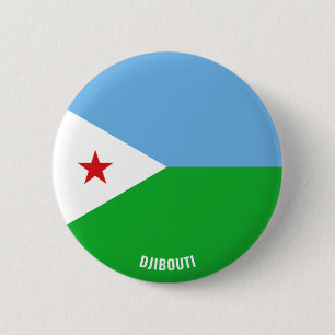 Djibouti Flag Cute Patriotic Ronde Button 5,7 Cm