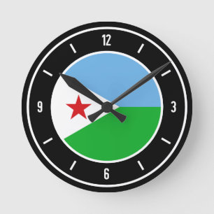 Djibouti Flag Elegant Ronde Klok