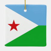 Djibouti Flag Keramisch Ornament (Achterkant)