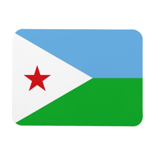 Djibouti Flag Magneet (Horizontaal)
