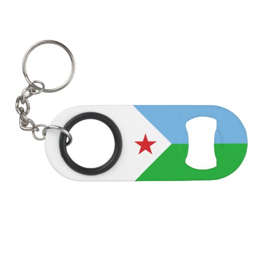Djibouti Flag Mini Flessenopener (Voorkant (Horizontaal))