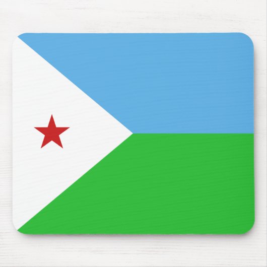 Djibouti Flag Mousepad Muismat (Voorkant)
