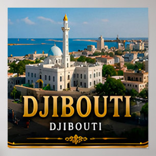 Djibouti Golfkust en vulkanische landschappen Poster