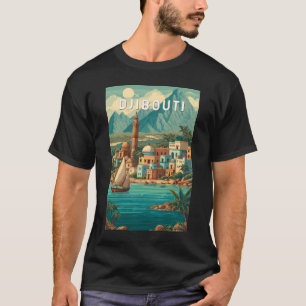 Djibouti Illustratie Reis Kunst Vintage T-shirt
