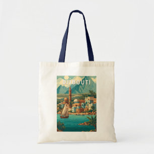 Djibouti Illustratie Reis Kunst Vintage Tote Bag