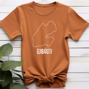 Djibouti Landkaart Djibouti Natie Grenslijn T-shirt