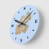Djibouti Map Clock Ronde Klok (Hoek)
