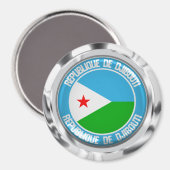 Djibouti Round Emblem Magneet (Voorkant / Achterkant)