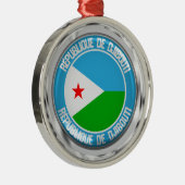 Djibouti Round Emblem Metalen Ornament (Rechts)
