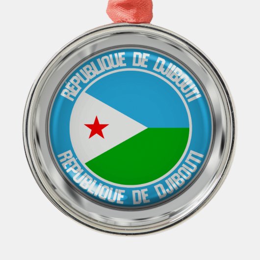 Djibouti Round Emblem Metalen Ornament (Voorkant)
