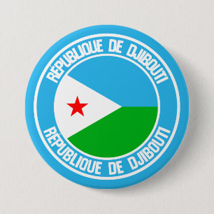 Djibouti Round Emblem Ronde Button 7,6 Cm