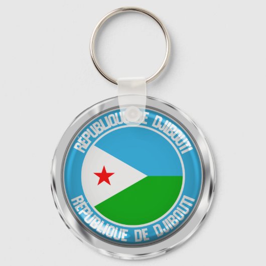 Djibouti Round Emblem Sleutelhanger (Voorkant)