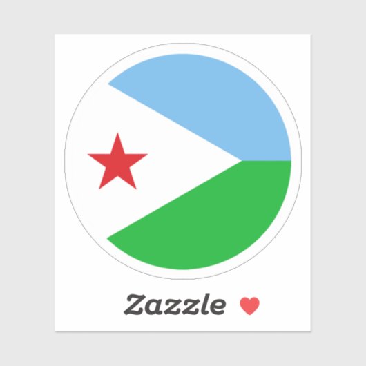 Djibouti Vlag Ronde Sticker (Vel)