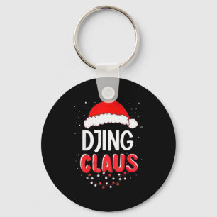 Djing Kerstman Kerstmis Matching Kostuum Sleutelhanger