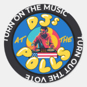 Dj's bij de Polls Guy Sticker (Voorkant)
