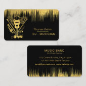 DJ's Music Instruments Event Organizer Gold Visitekaartje (Voorkant / Achterkant)