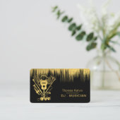 DJ's Music Instruments Event Organizer Gold Visitekaartje (Staand voorkant)