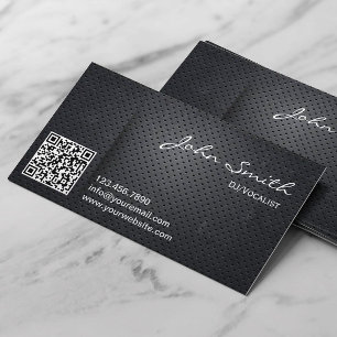 DJ's Muziek Deejay Black Metal QR Code Visitekaartje
