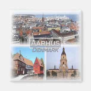 DK0015 Europa, Denemarken, Aarhus, Koelkast Magneet