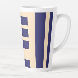 Dk Blauw + Crème Strepen Latte Mok