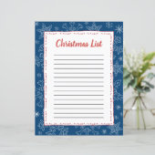 Dk Blue Snowflake kerstmis BG Santa Wish List (Staand voorkant)