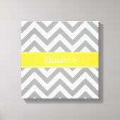Dk Gray White LG Chevron Pineapple Naam Monogram Canvas Afdruk (Voorkant)