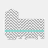 Dk Gray White LG Chevron Turquoise Name Monogram Bedankdoosjes (Uitgevouwen)