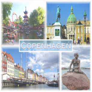 DK Kopenhagen - Tivoli Garden - Amalienborg County Sticker