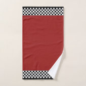 Dk Rouge + Vérifications blanches noires (Serviette à main)