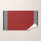 Dk Rouge + Vérifications blanches noires (Serviette à main)