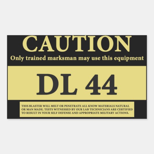 DL 44 BLASTER CERTIFICATION STICKER (Voorkant)