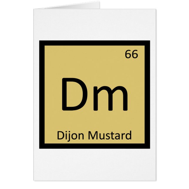 Dm - Dijon Mustard Chemistry Periodic Table Symbol (Voorkant)