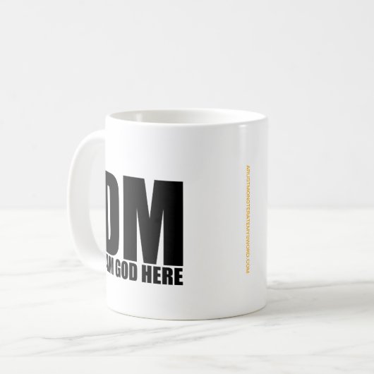 "DM - JE SUIS DIEU ICI" Mug (Devant gauche)