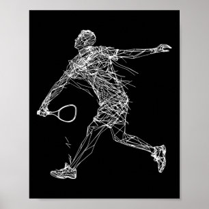 Dminton Speler Tekenen Shuttle Game voor Jongens 1 Poster