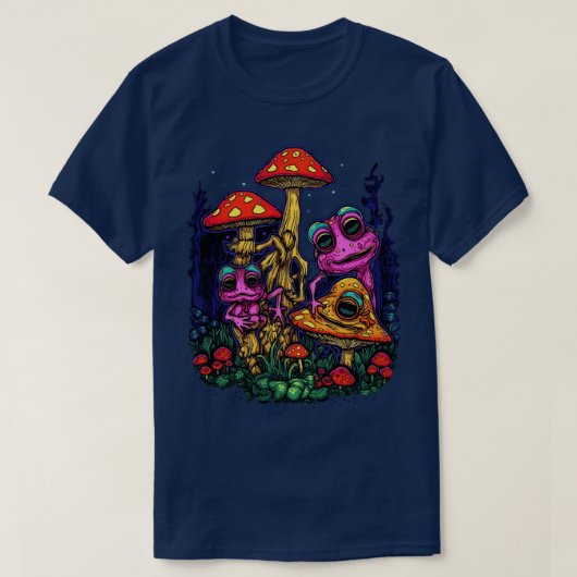 DMT Kunst Stijl Shroom Kikkers 6 T-shirt (Design voorkant)