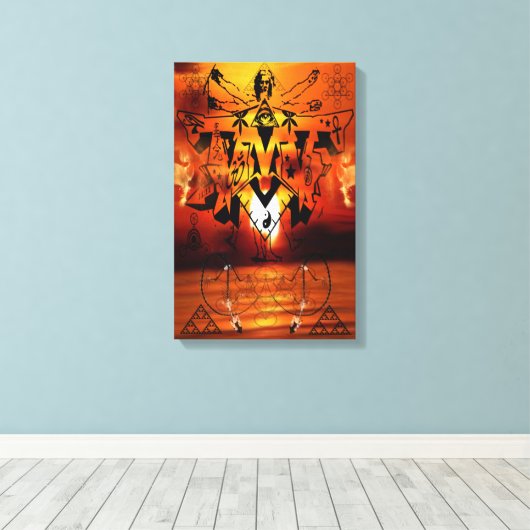 DMT SPIRITUELE GRAFFITI-CANVAS-ILLUMINATIE CANVAS AFDRUK (Insitu (Houten vloer))