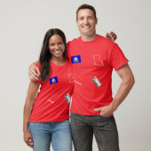 DMV License Bord State Outline en Flag Pattern O T-shirt (Unisex)