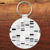 DNA-code Art Black op wit Sleutelhanger (Voorkant)