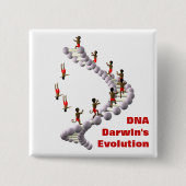 DNA Darwins evolutie Vierkante Button 5,1 Cm (Voorkant)
