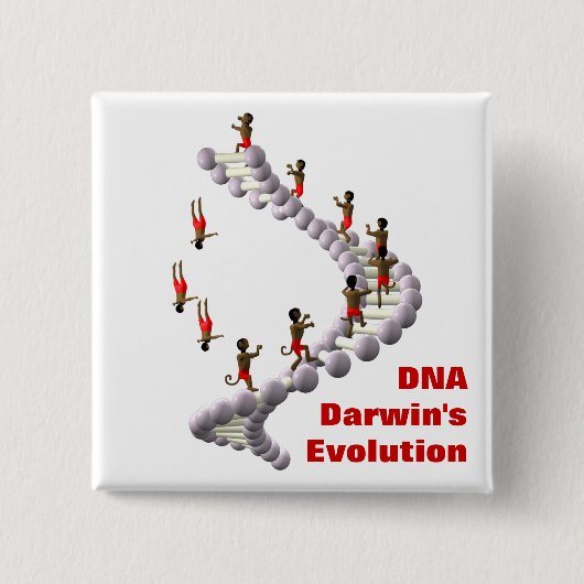 DNA Darwins evolutie Vierkante Button 5,1 Cm (Voorkant)