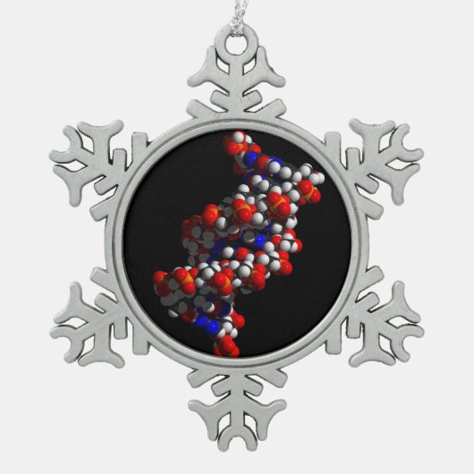 DNA Double Helix-model Tin Sneeuwvlok Ornament (Voorkant)