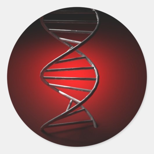 DNA Double Helix Ronde Sticker (Voorkant)