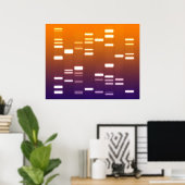 DNA-genetische code Oranje blauw Poster (Thuiskantoor)