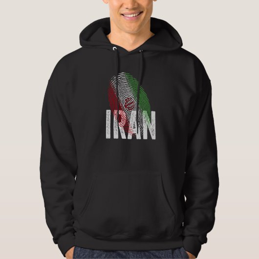 DNA Iranian Proud Iranian Cool Iran Flag Hoodie (Voorkant)