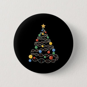 DNA Kerstboom Grappige Wetenschap Puns Kerstmis Te Ronde Button 5,7 Cm