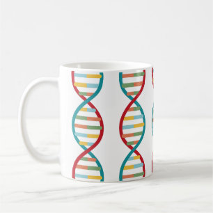 DNA Mid Century Modern STEM Biologie Stripe wit Koffiemok