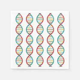 ​​DNA Mid Century Modern STEM Biologie Stripe wit Servet